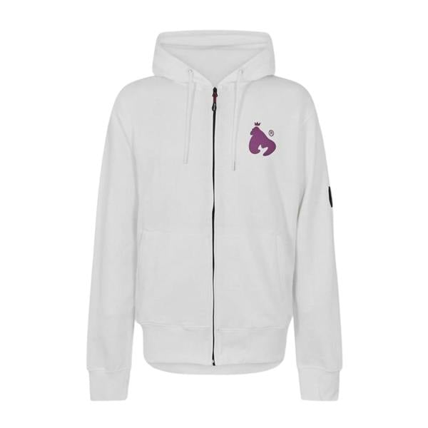 Money Mens Back Print Full Zip Hoodie - White - 