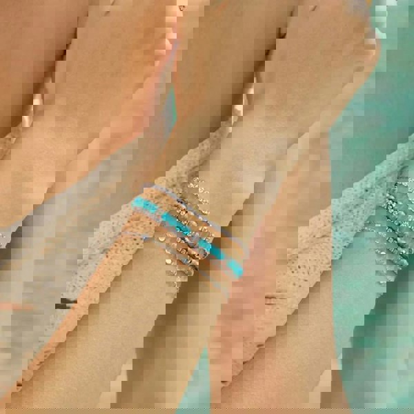 Ania Haie Chill Voyager Sterling Silver Lab Created Turqouise Beaded Bracelet B063-04H