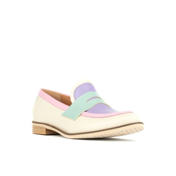 Embassy London Kay - Multi Pastel - Women's leather dressy almond toe loafer in pastel colours