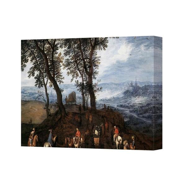 Benjamin Tate Design Canvas Art Print Landscape With Horsemen In Forest Hill Scene