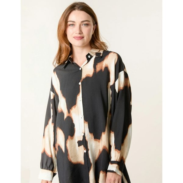 Blue Vanilla Abstract Cow-Print Shirt