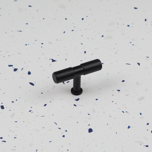 Handle & Home Matt Black Fluted Detailing Handles and Coordinating Knob