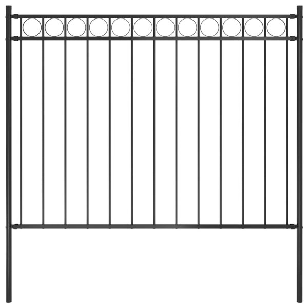 Berkfield Garden Fence Steel 1.7x1.2 m Black
