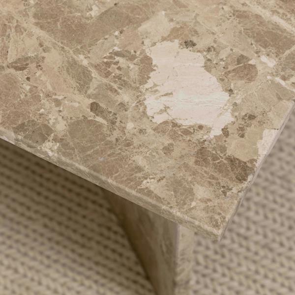 Wyld Haus Singapore Latte Brown Marble Rectangular Coffee Table