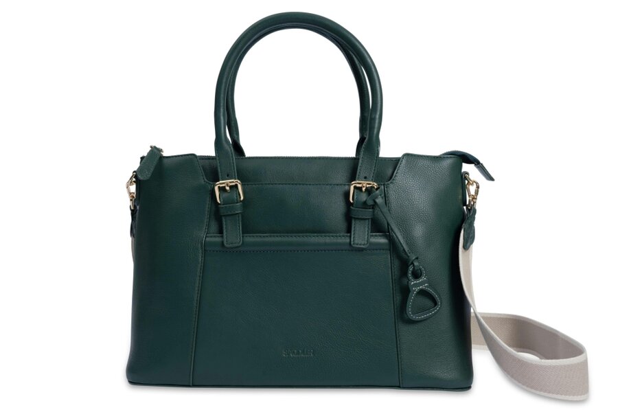 SADDLER Elizabeth Leather Workbag  - Handmade by Saddler - Practical, Spacious & Elegant Design - Green