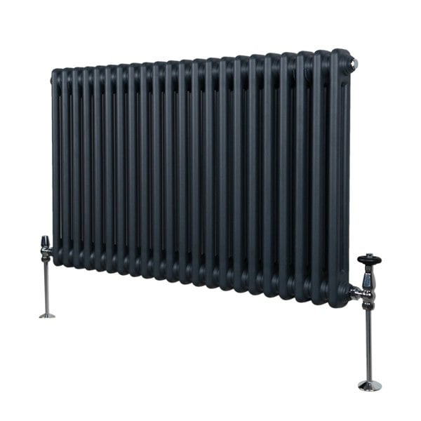 Monstershop Traditional 2 Column Radiator - 600 x 1012mm - Anthracite Grey