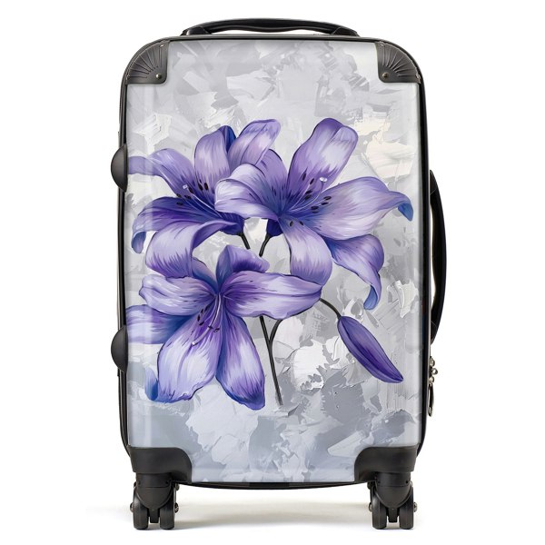 Warren Reed Purple Lilies Suitcase