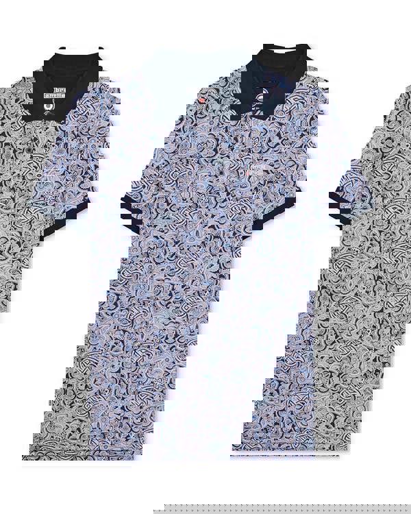 Lambretta Mens Classic Paisley Print Mod Retro Ska Casual Polo