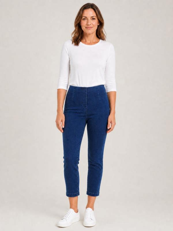 PennyPlain Cropped Jeggings -Blue Wash