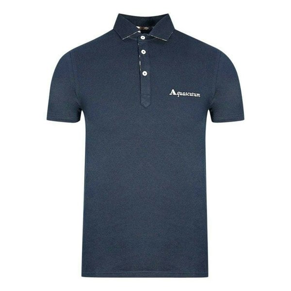 Aquascutum Unisex Adult Signature Logo Polo Shirt - Navy