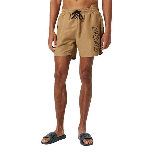 Boss Mens Starfish Swim Shorts - Camel Beige/Black - 