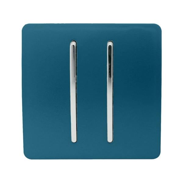 Trendi Switch 2 Gang 1 or 2 way Rocker Light Switch in Midnight Blue