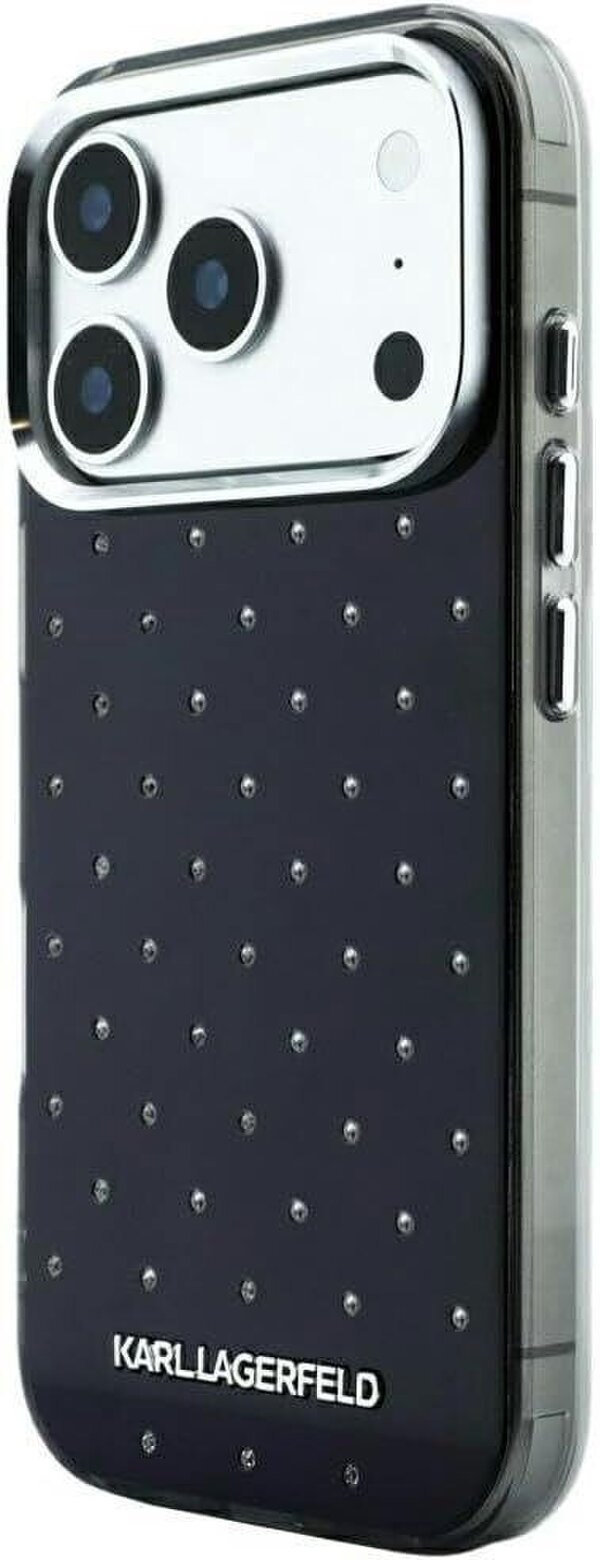 Karl Lagerfeld IML Rhinestones Allover and Electroplated Logo Case for iPhone 17/18 Pro 6.3" Black - KLHCP18L6HCRDKLK