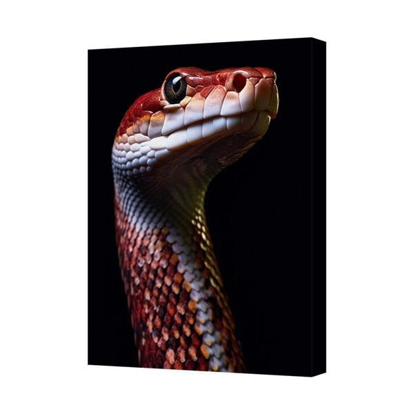 Benjamin Tate Design Snake Head Close Up Canvas Wall Art Print Red Orange Tones