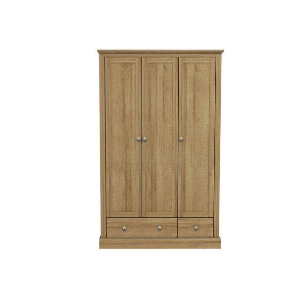 Wyld Haus Ardee Natural Oak Wood 3 Door 2 Drawers Wardrobe