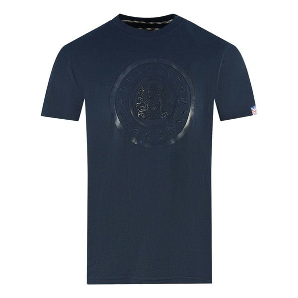 Aquascutum London Circle Logo T-Shirt - Navy Blue