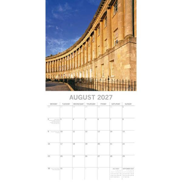 Bath Calendar 2027, Wall Calendars, Month To View, Travel, Gift