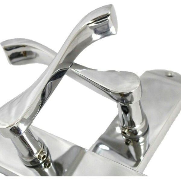 EDH Door Hardware Cadenza Victorian Scroll Lever Door Handles Chrome – Handle Only or Handle + Tubular Latch