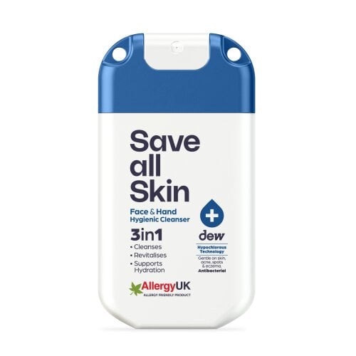 Dew 3-in-1 Face & Hand Hygienic Cleanser 30ml mist - Luminous Blue / White