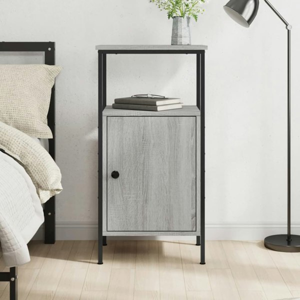 Berkfield Bedside Cabinet Grey Sonoma 41x31x80 cm Engineered Wood