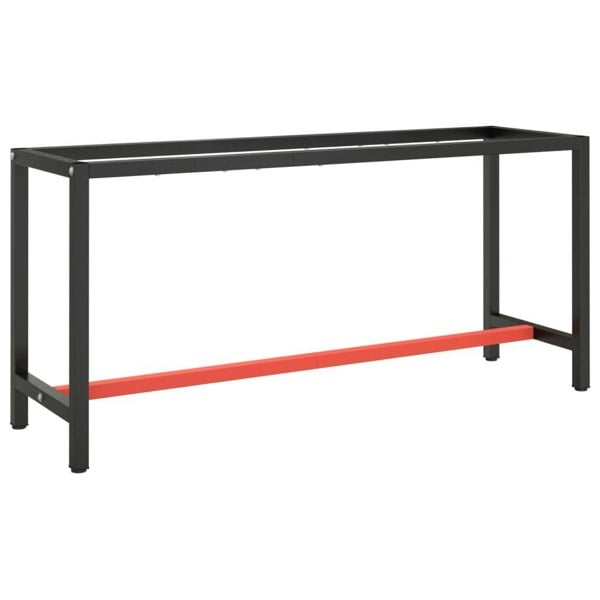 Berkfield Work Bench Frame Matte Black and Matte Red 170x50x79 cm Metal