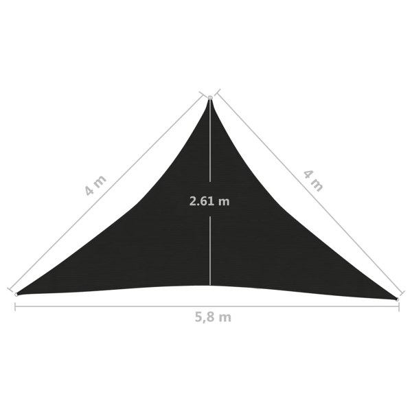Berkfield Sunshade Sail 160 g/må_ Black 4x4x5.8 m HDPE