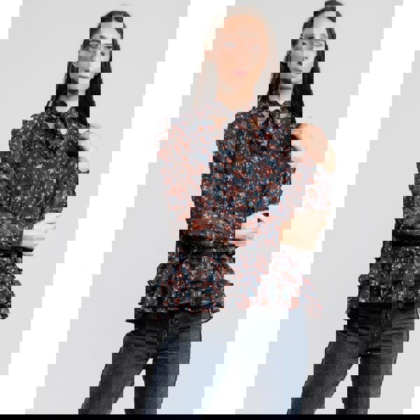 Great Plains Highland Floral Tassle Womens Blouse