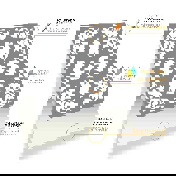 WT1557 - Banc's Dark Grey Cement Spanish Wall Tile Sticker Set - 15 cm x 15 cm - 24 pcs