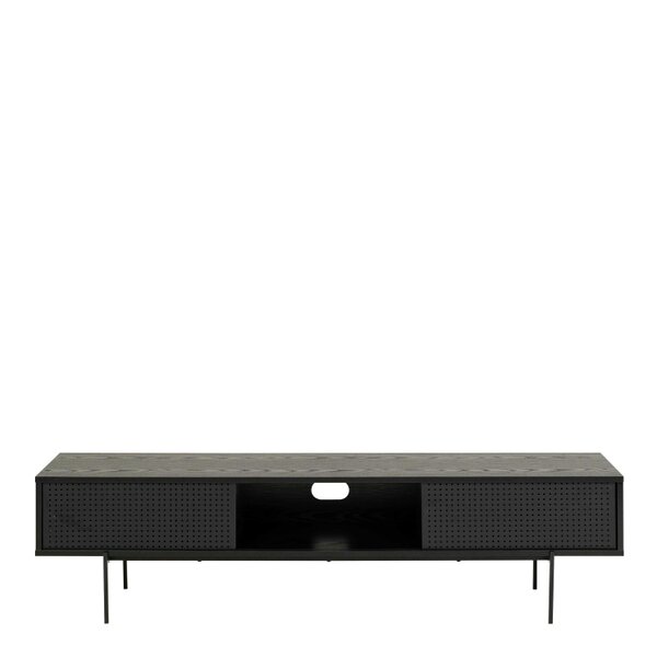Wyld Haus Cambridge Industrial Black Mesh TV Unit in Black