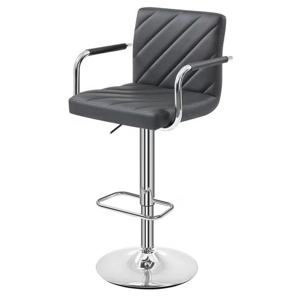 Havendro 2 Pack Adjustable Swivel PU Leather Bar Stools with Backrest and Footrest