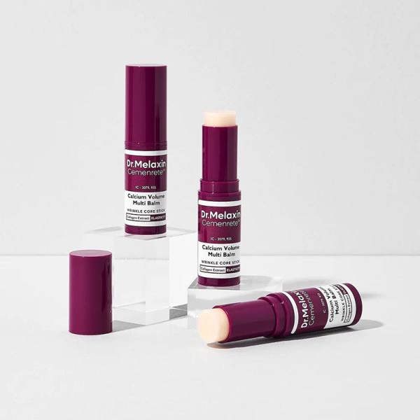 Dr.Melaxin Cemenrete Calcium Volume Multi Balm – Professional-grade Korean skincare stick for instant skin-firming and a glass-skin finish, shop at Atelier De Glow UK.