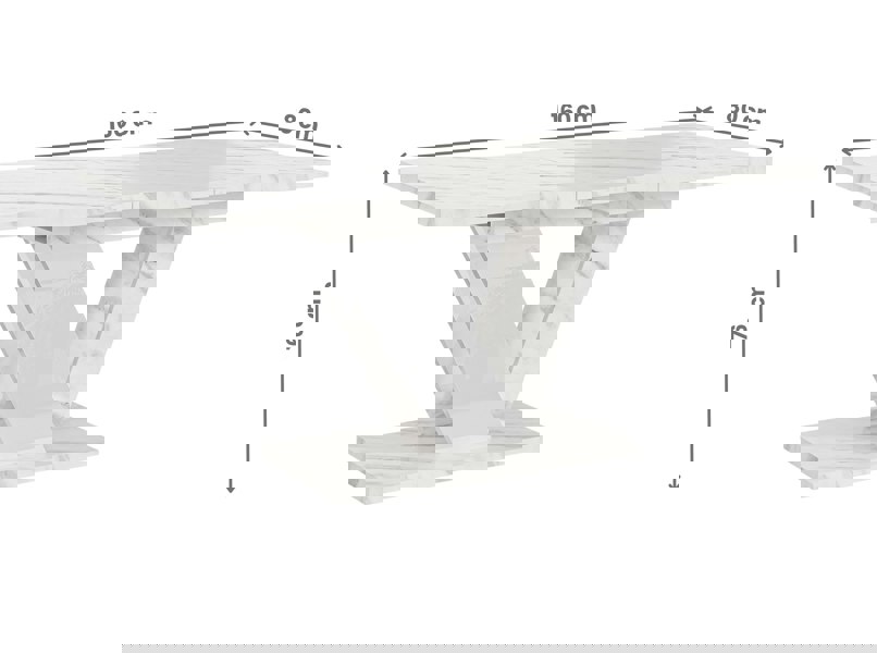 Modern extendable dining table DUBAI with white marble look, ideal for dining rooms.