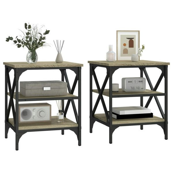 Berkfield Side Tables 2 pcs Sonoma Oak 40x42x50 cm Engineered Wood