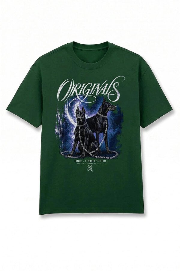 London Attitude Doberman Oversized Heavyweight Graphic T-Shirt