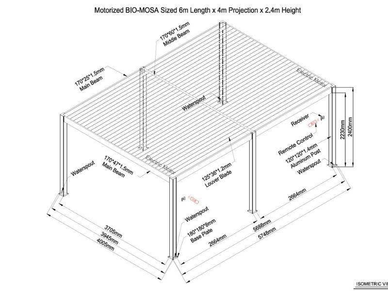 Ocean Designs Sagres 6m x 4m Free Standing Pergola