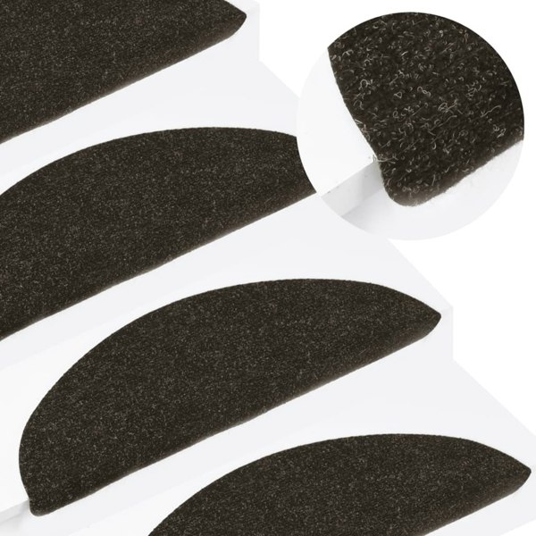 Berkfield Stair Mats Self-adhesive 10 pcs Anthracite 56x17x3 cm