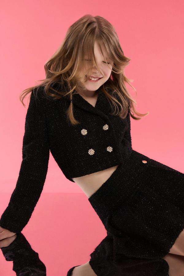 BCBGMAXAZRIA BCBG Girls Tweed Blazer in Black