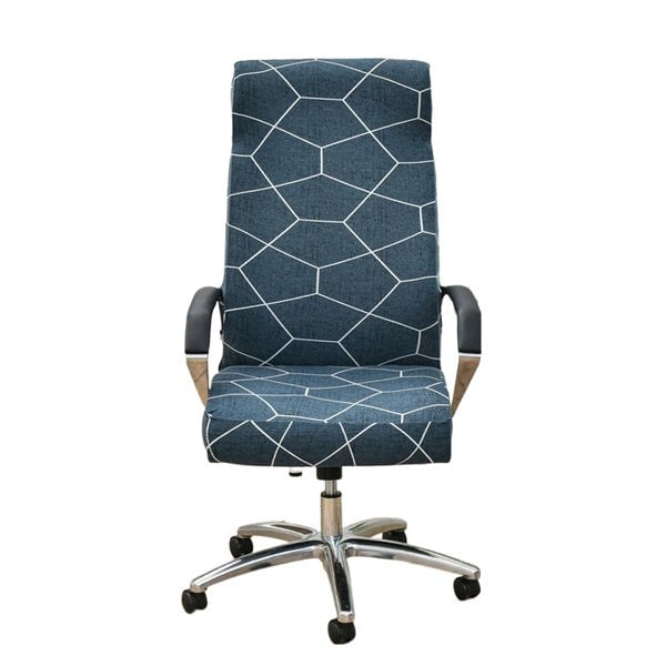 Anyseat Office Chair Cover Blue Green Pattern Medium Non-Slip Rotating Seat Case Universal Armrest Chair Protector