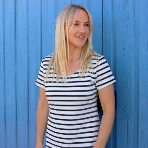 Lazy Jacks Womens/Ladies Striped T-Shirt Dress - Marine - 