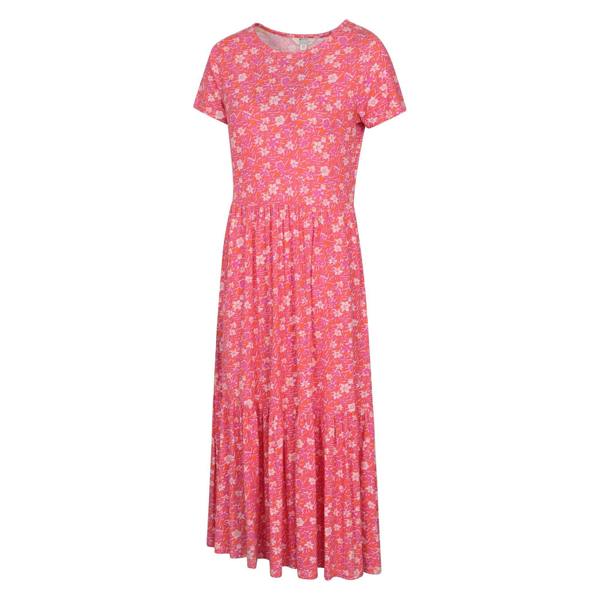 Mountain Warehouse Womens/Ladies Sardinia Floral Tiered Dress - Bright Pink - 