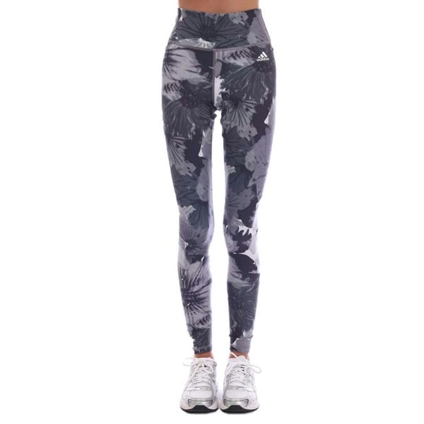 Adidas Women's Essentials Floral High Waist Training Leggings - Grey