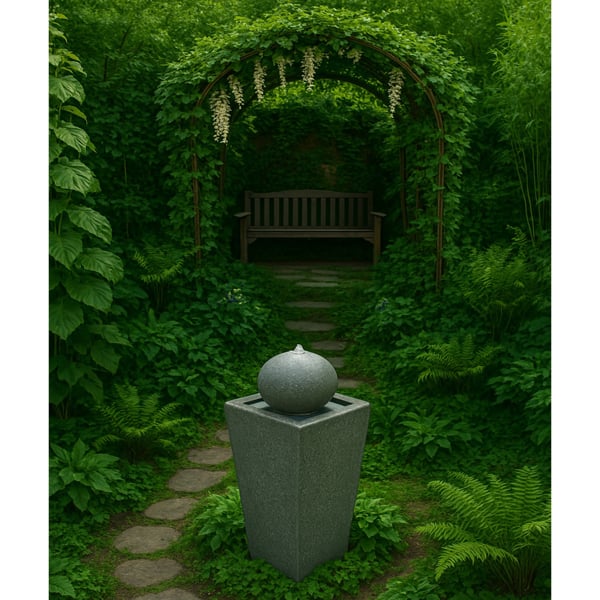 Homeology Osiris Sphere and Column Water Feature with LED Lighting