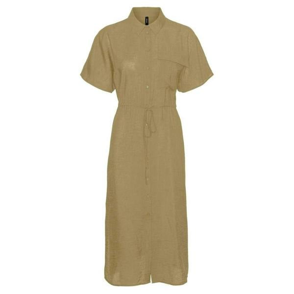 Vero Moda Womens/Ladies Iris Collared Midi Shirt Dress - Khaki - 