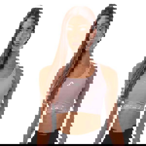 Adidas Womens/Ladies Powerreact Tech-Fit Medium Support Training Sports Bra - Purple