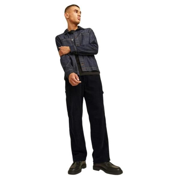 Jack And Jones Mens Corduroy Straight Leg Trousers - Black - 