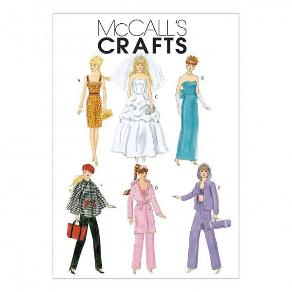 McCalls 6258 Paper Sewing Pattern – Doll Clothes, Size Fits 11 inch Doll, Intermediate