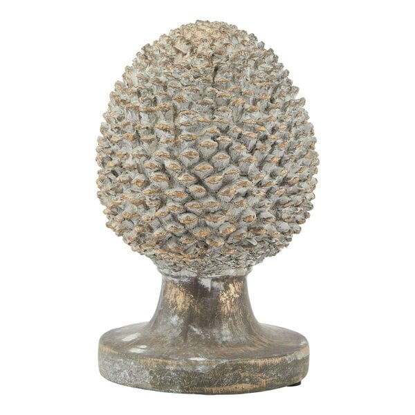 Hill Interiors Stone Effect Pinecone Ornament - Grey