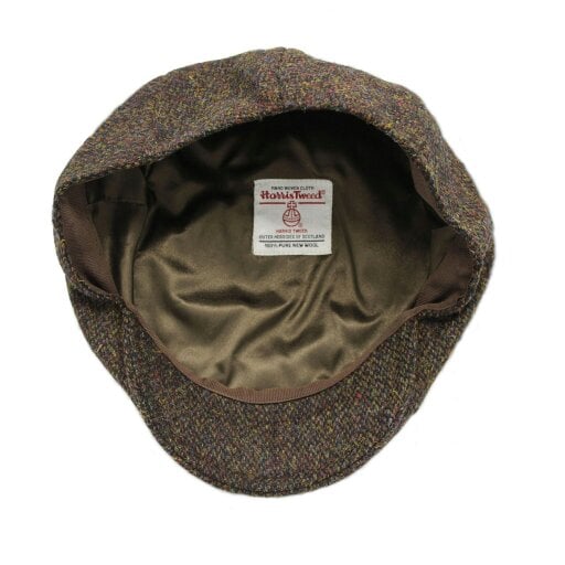 Heather Hats & Accessories Genuine Harris Tweed Wool Flat Cap, Satin Lining, Outdoor Wear, Barleycorn Brown