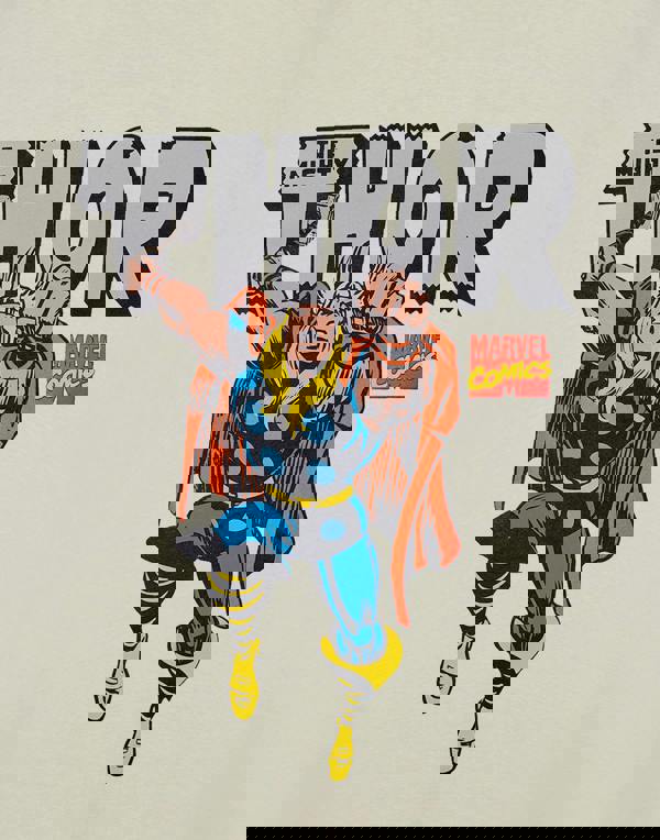 Marvel Mens Beige Mighty Thor Short Sleeved T-Shirt