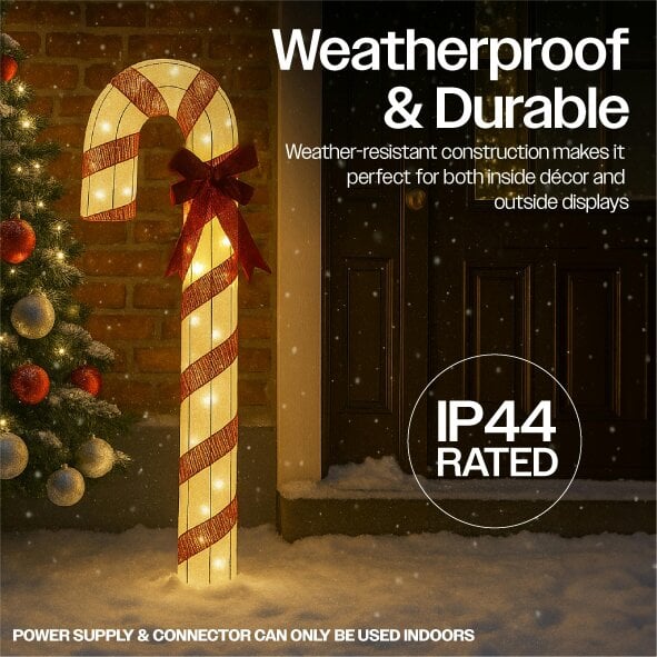 Scotts of Stow Xmas Haus 150cm Festive Christmas Outdoor LED Candy Cane Walking